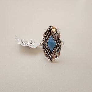 NWT Free People Silver Blue Boho Ring SIZE 7